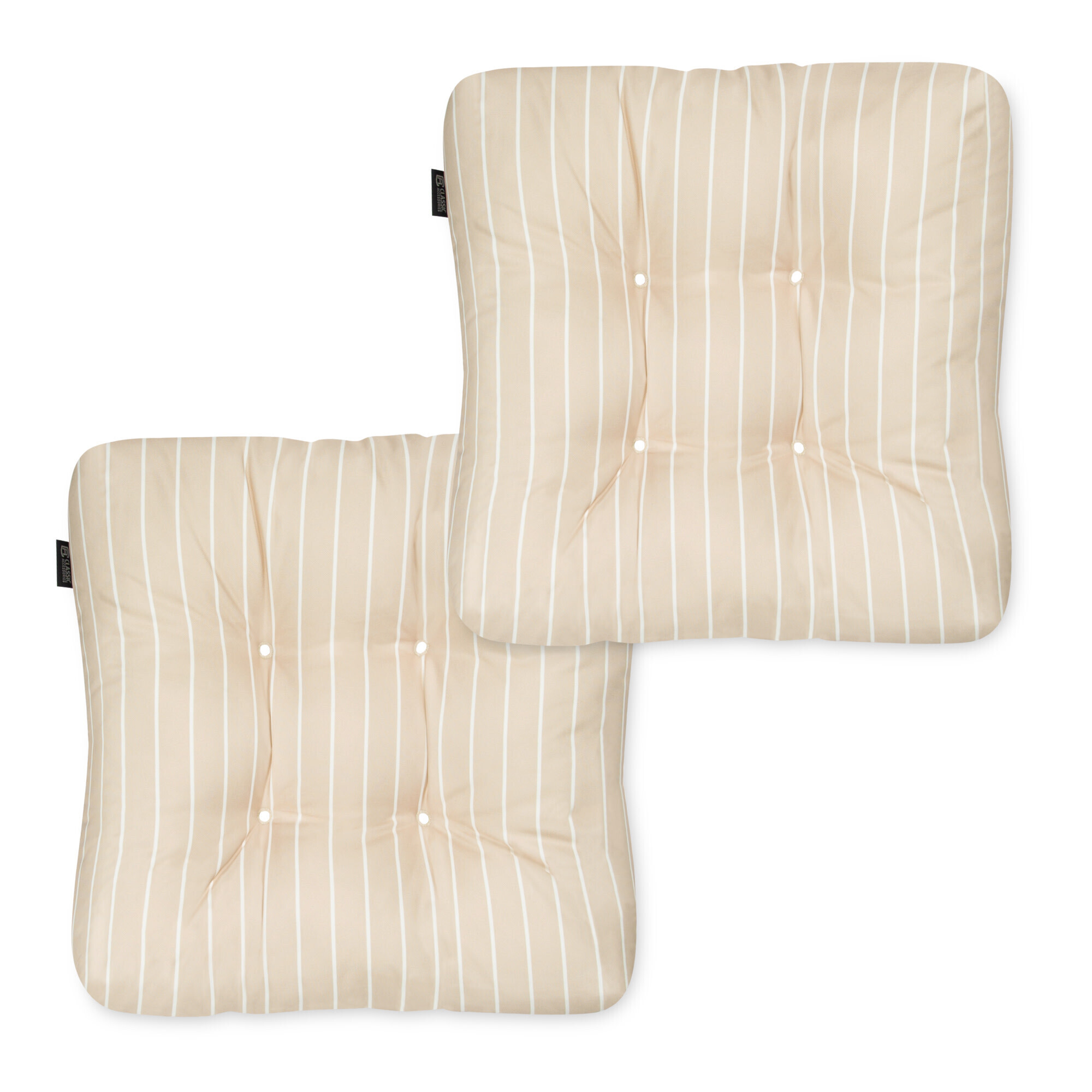 Classic Accessories Patio Seat Cushions — 19in. Width, Soft Beige Stripe, 2 Pack, Model# 62-256-010302-2PK